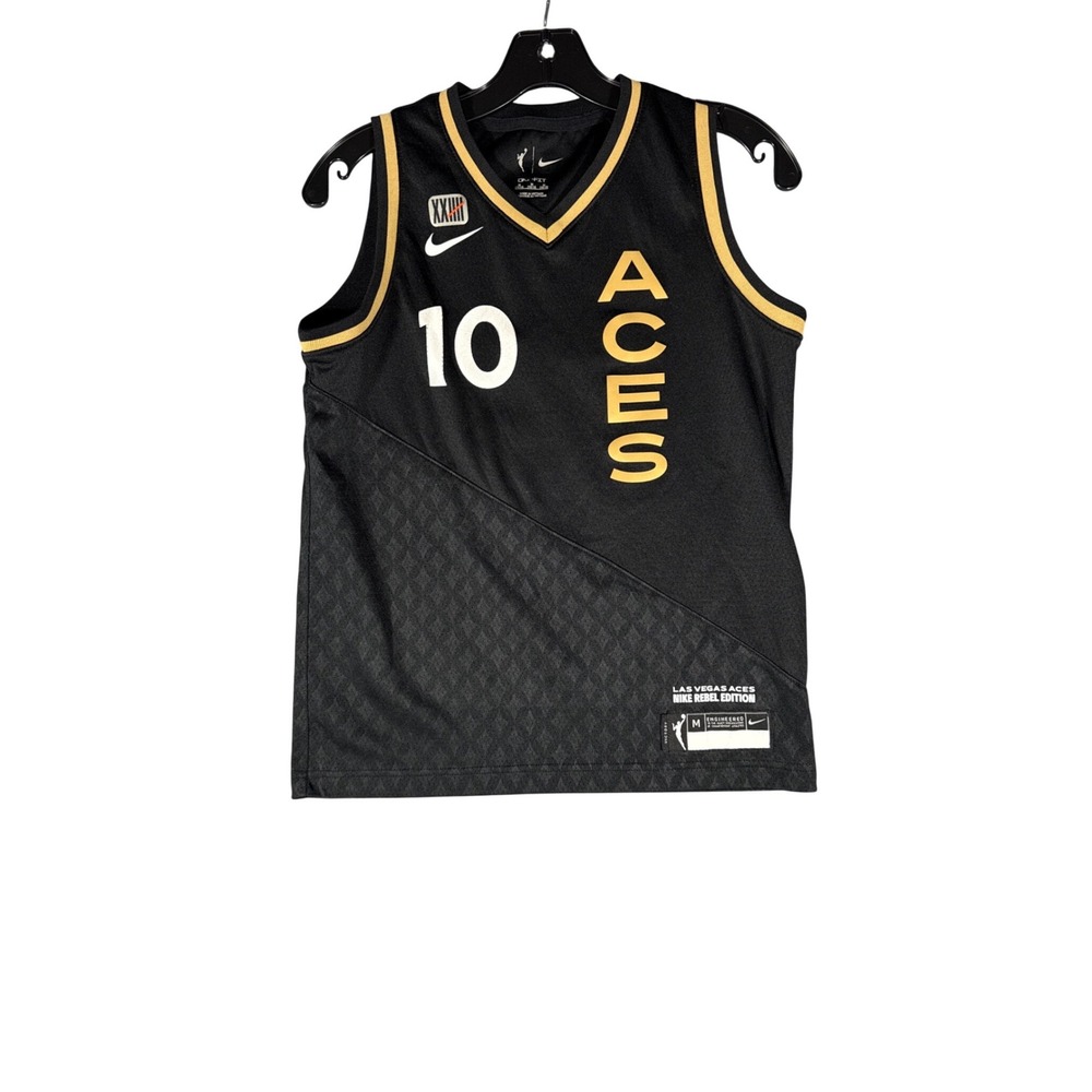 Nike Las Vegas Aces Kelsey Plum 10 Rebel Edition Jersey Kids Medium 10/12 Black